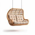 Hanging Rattan Swing Chair for Indoor or Outdoor Use with Cushions – 120 x 70 x 80cm