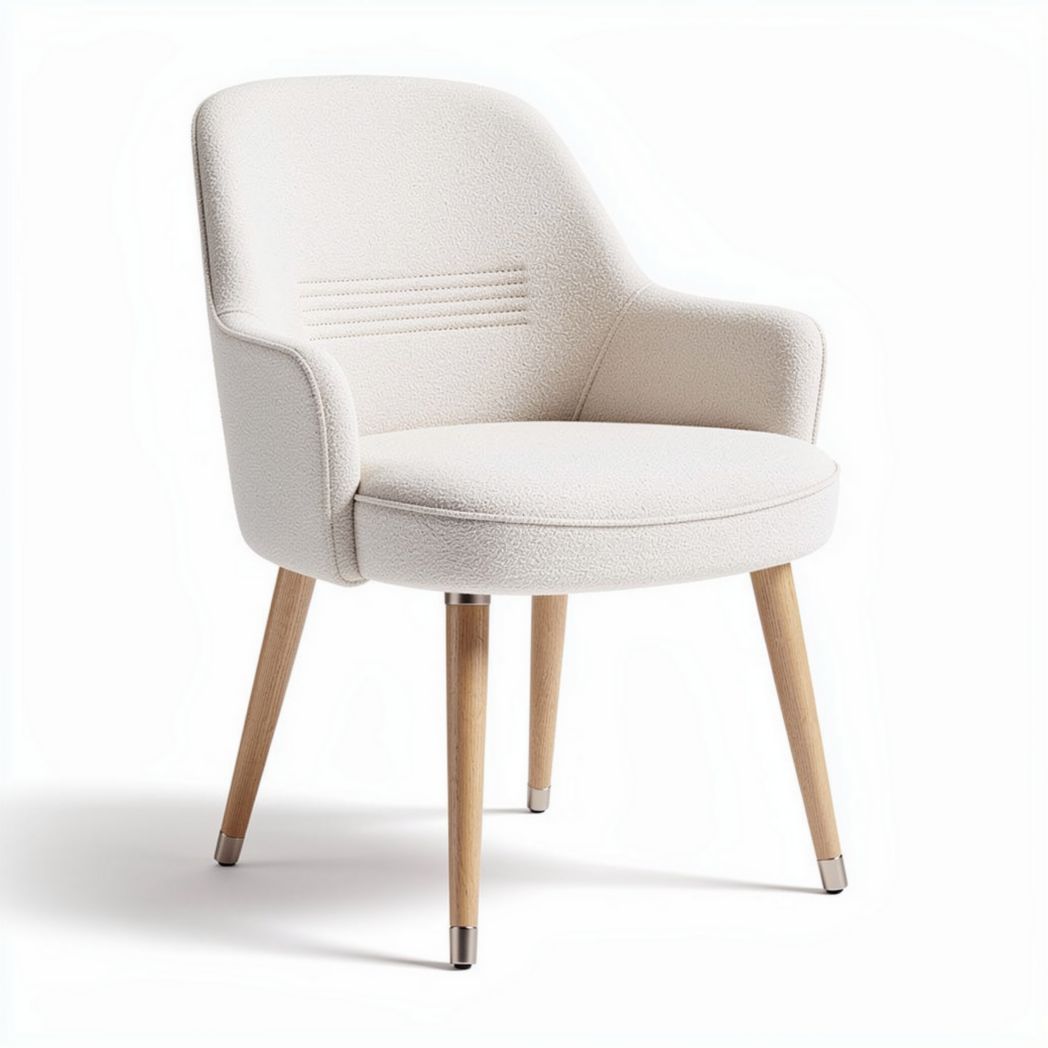Soft Upholstered Accent Chair for Living Room Use, Metal Legs, 60 x 55 x 70cm