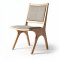 Wooden Dining Chair for Indoor Use with Textured Fabric Seat – 40 x 45 x 80cm