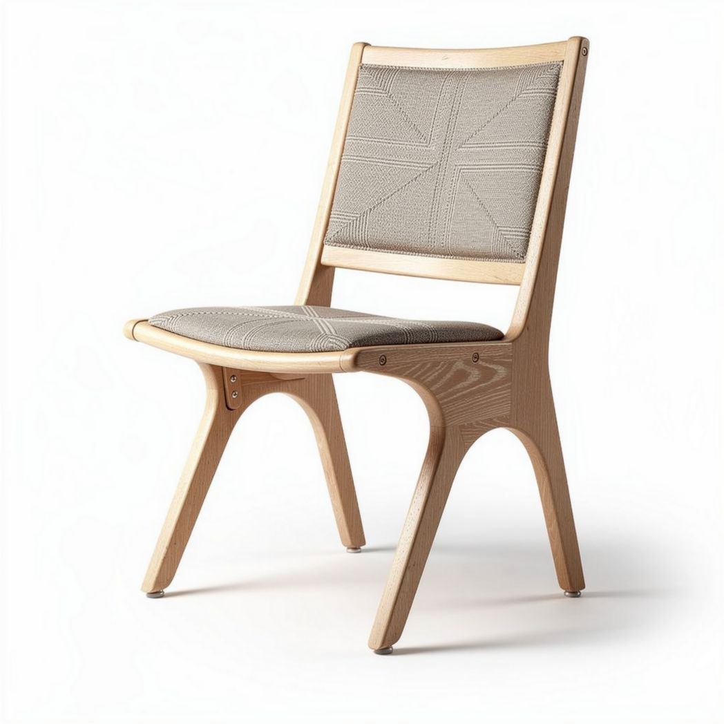 Wooden Dining Chair for Indoor Use with Textured Fabric Seat – 40 x 45 x 80cm
