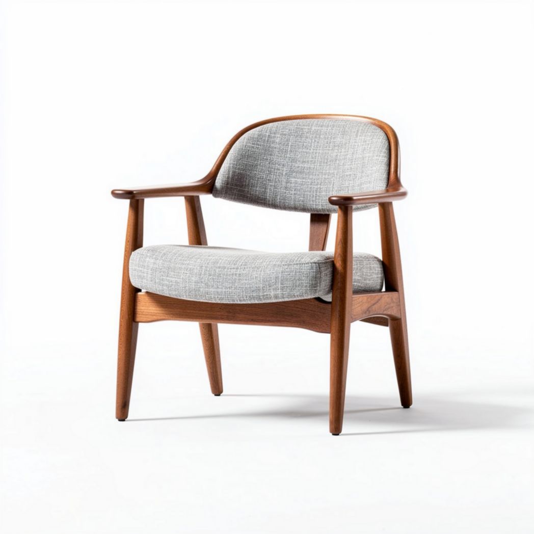 Wooden Accent Chair for Living Room Seating with Upholstered Fabric – 70 x 70 x 80cm