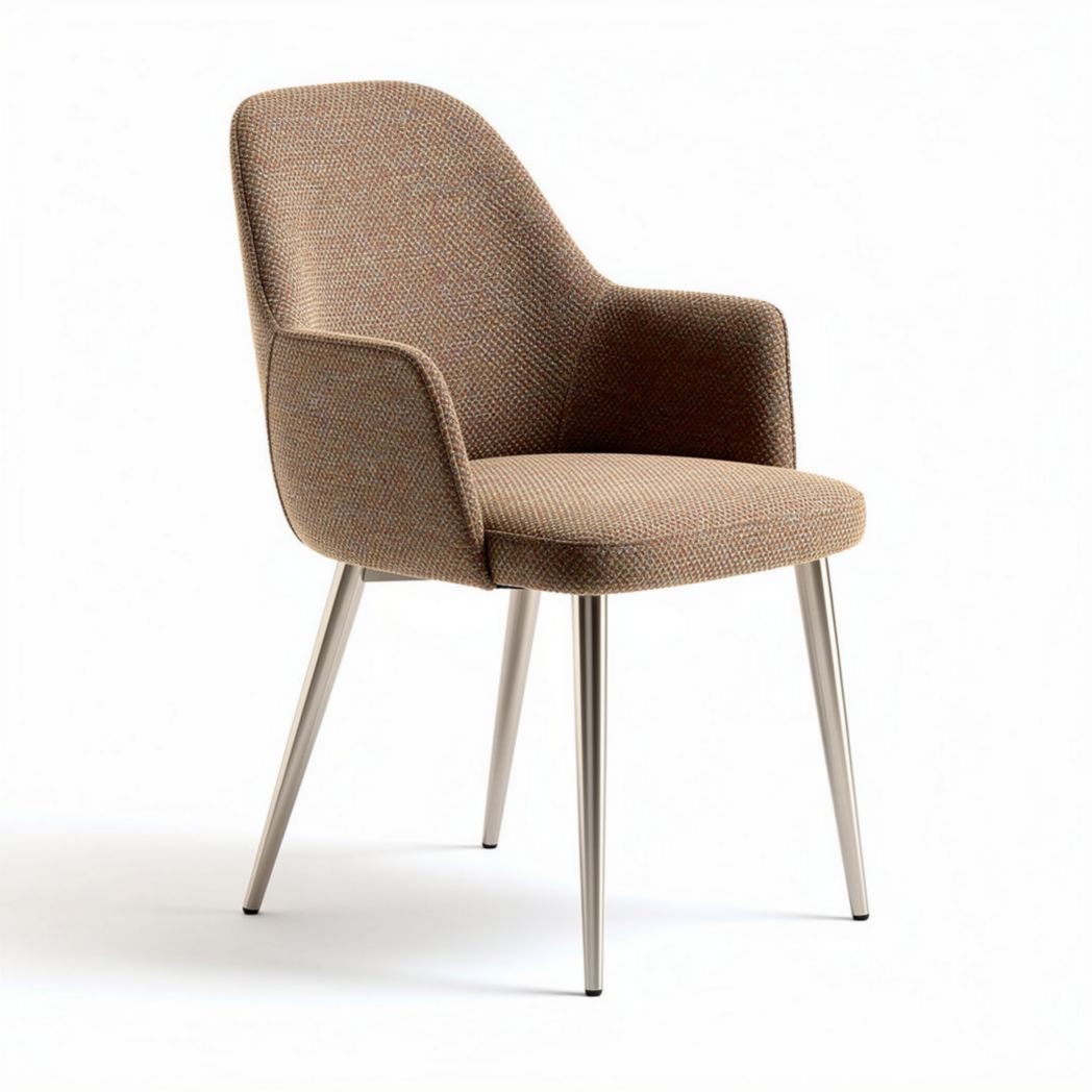 Upholstered Dining Chair for Home or Restaurant Use Crafted from Fabric and Metal – 45 x 55 x 85cm
