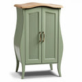 Wooden Storage Cabinet for Living Room Use, Featuring Curved Design and Doors, Made from MDF and Solid Wood, 80 x 40 x 100cm