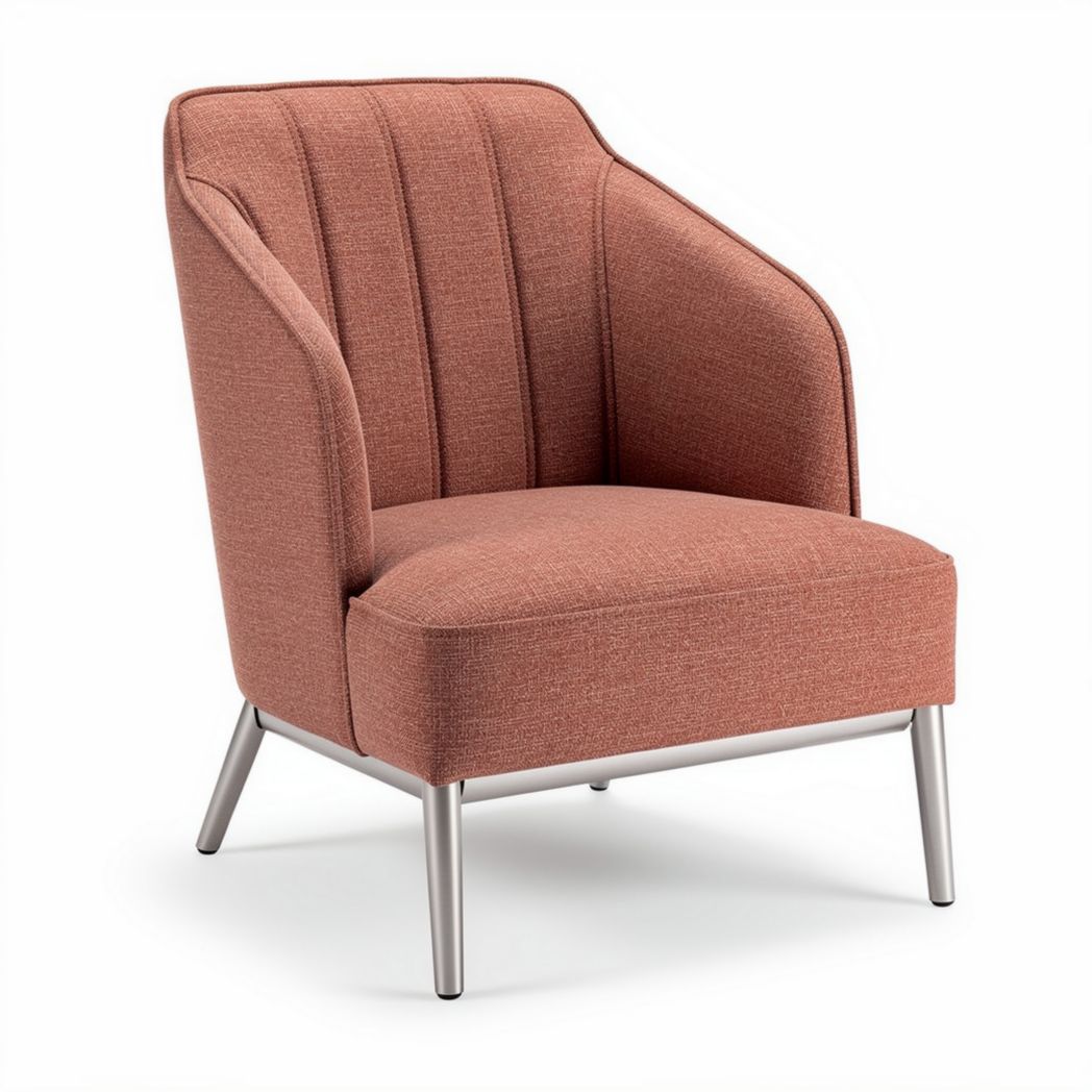 Fabric Upholstered Armchair for Living Room Use with Metal Legs – 70 x 70 x 85cm
