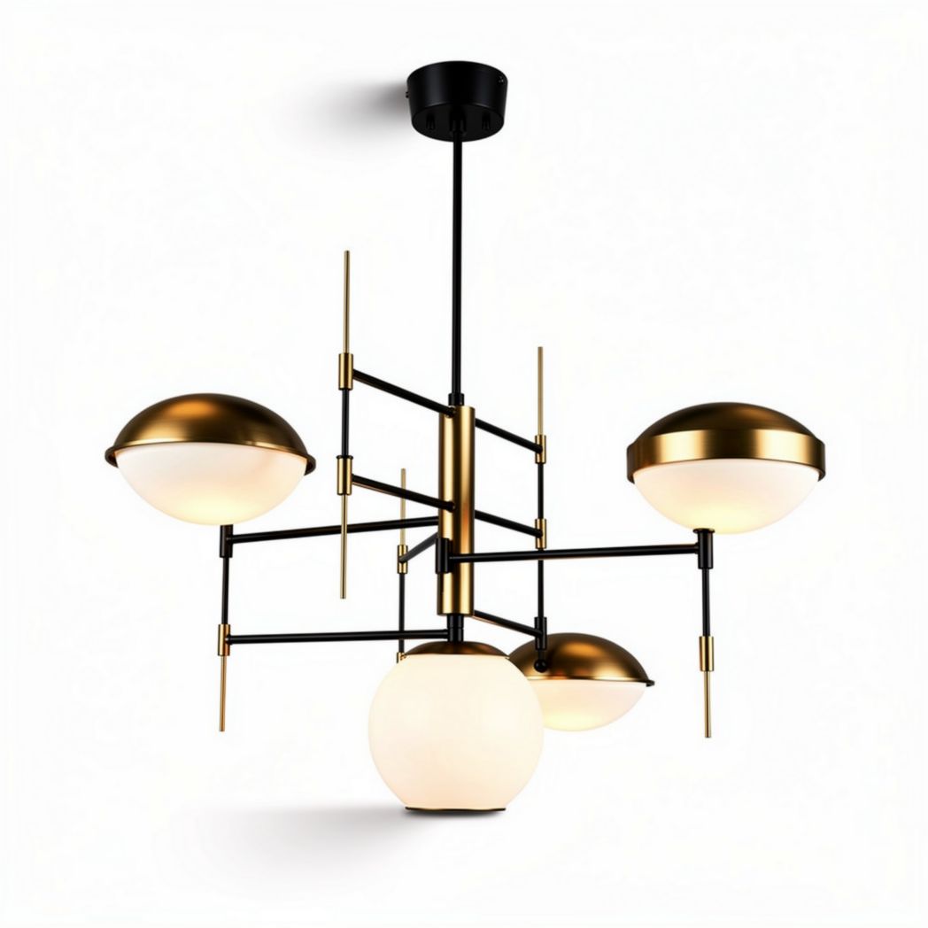 Modern Chandelier Ceiling Light Fixture – Ideal for Home Decor – Metal and Glass – 50 x 50 x 30cm