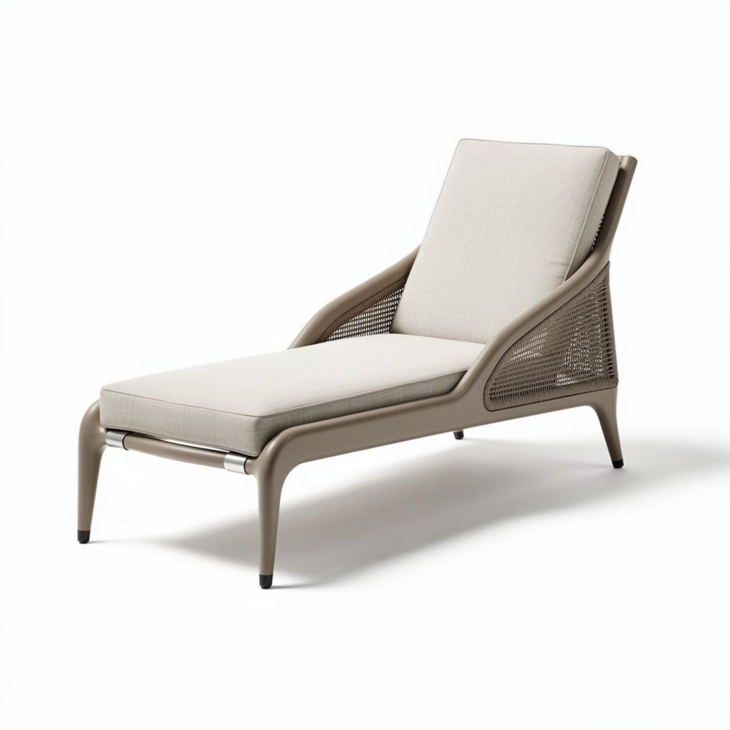 Outdoor Lounge Chair – Suitable for Patios and Gardens – Aluminum Frame with Fabric Cushion – 160 x 60 x 80cm