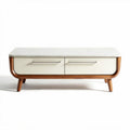 Coffee Table with Two Drawers for Living Room – Wood and Marble – 120 x 60 x 40cm
