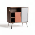 Wooden Storage Cabinet for Living Room Organization with Open Shelves and Doors – 80 x 40 x 90cm